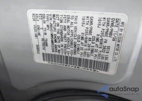 2010 Infiniti Fx35 z USA, uszkodzony, nr VIN JN8AS1MW5AM852295